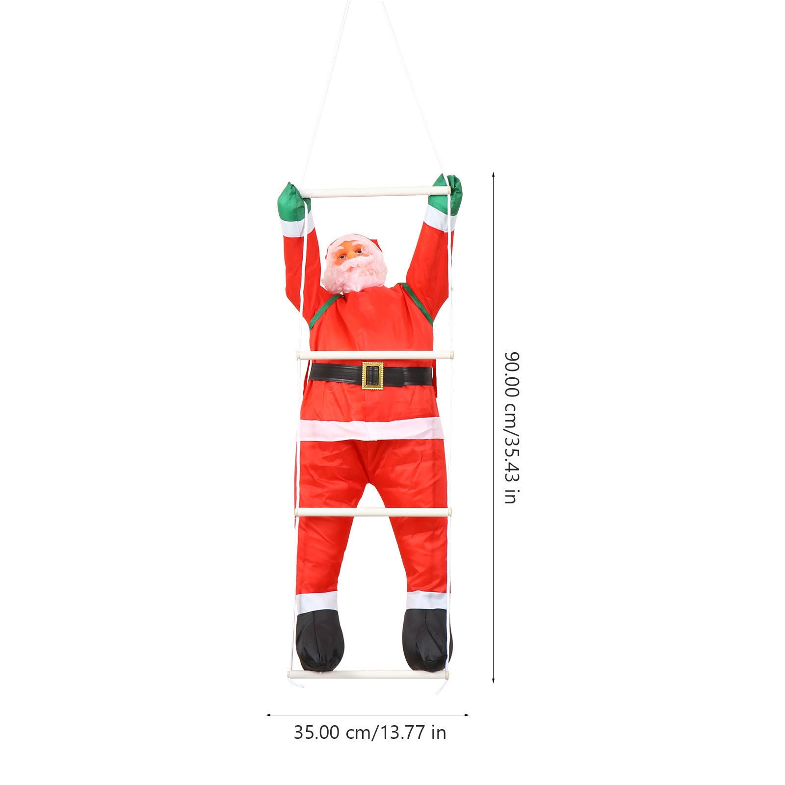 Colgante Navideño de Papá Noel para Decoración de Escalera Tela Oxford y Algodón PP, Accesorio Divertido para Fiesta y Ambiente Navideño Clásico