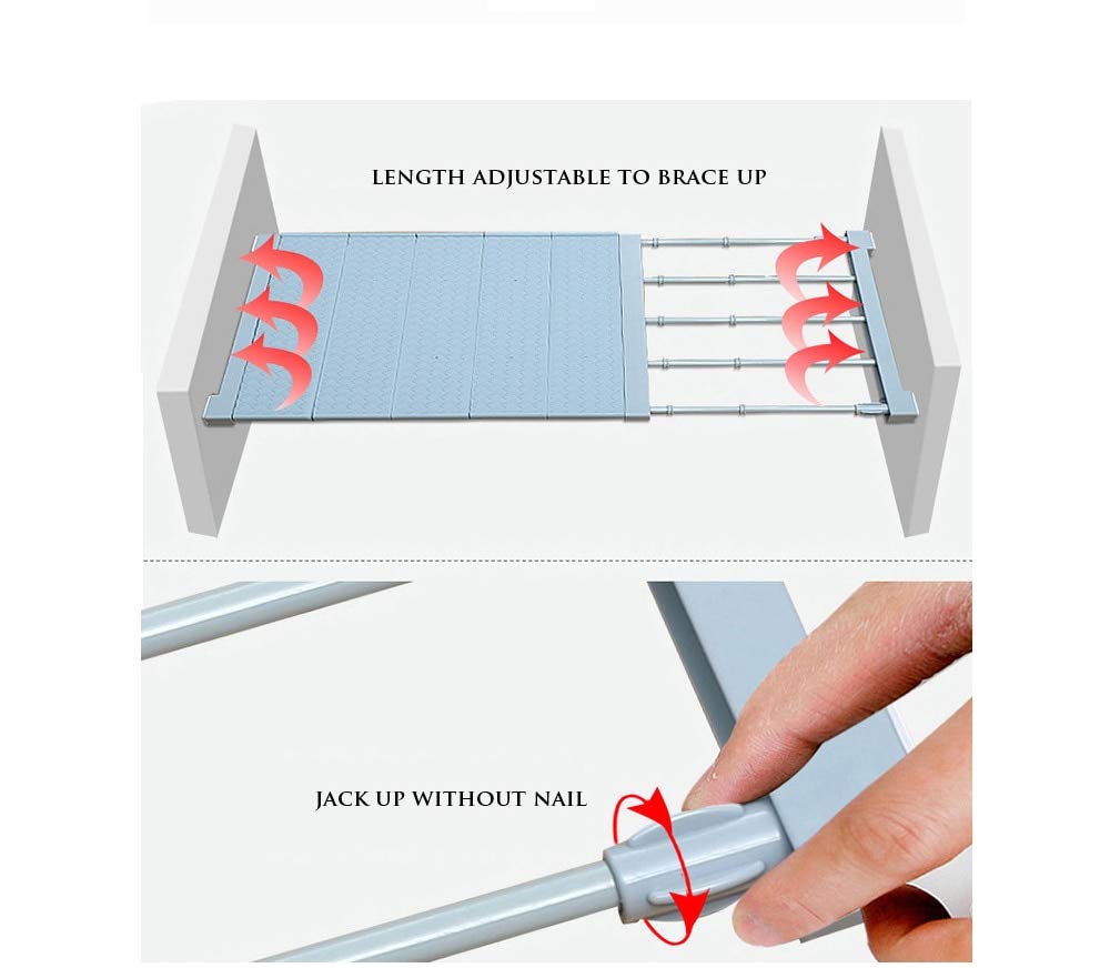 Estantería blanca extensible extensible de 50 a 80 cm, separador para armario de guardaroba, compartimento organizador de almacenamiento Brillabenny