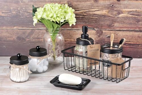 SheeChung Hanging Wall Wire Baskets - Small, 3 Pack - Portable Metal Wall Mount Basket, Farmhouse Rustic Home Food Storage Organizer for Cabinets, Pantry, Closets, Bathroom, Kitchen, Bedroom (Black) by SheeChung - Image 5