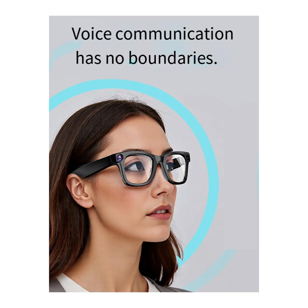 Identifica le immagini Occhiali intelligenti con fotocamera AI da 8 MP IP65 Chiamata Bluetooth Riproduzione di musica alla moda Usa ChatGPT