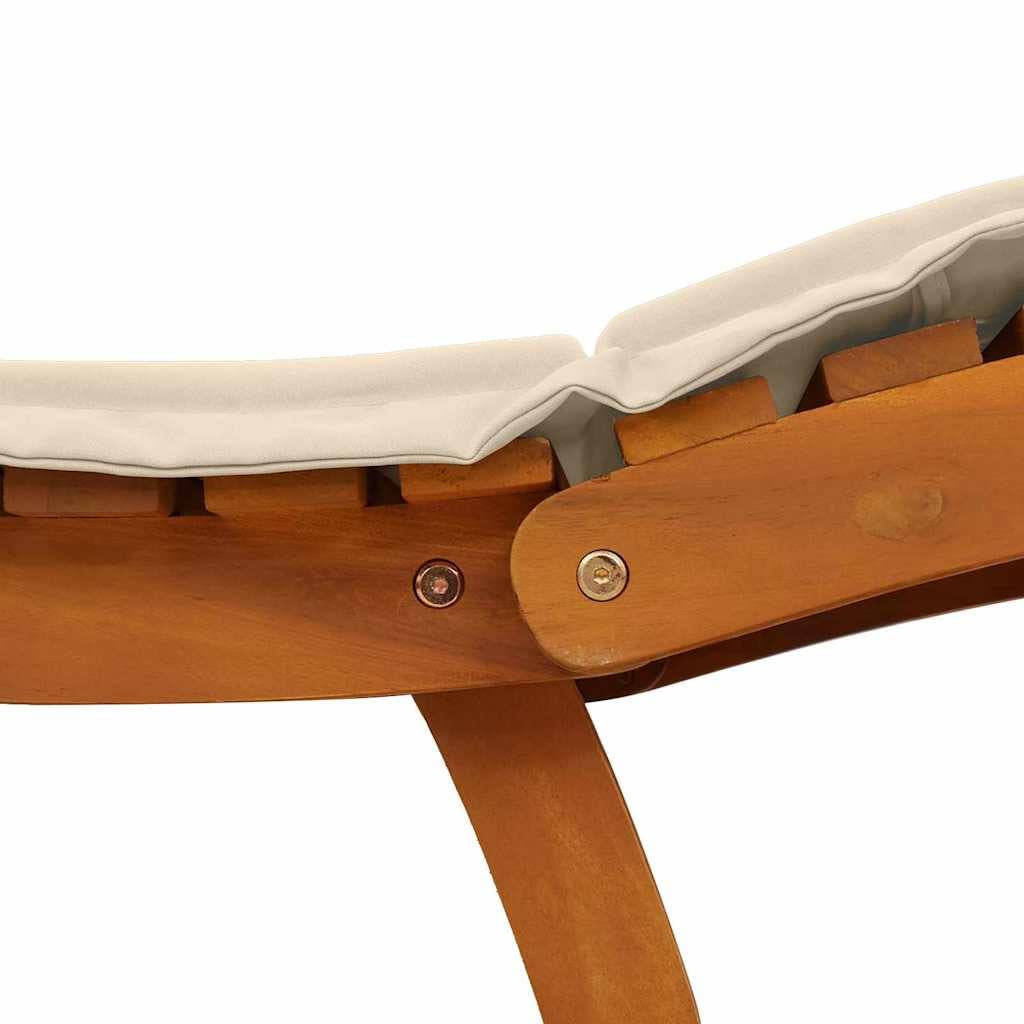 vidaXL Tumbona 2 uds. Madera de Acacia Sólida Beige | Cojines de poliéster suaves para relajarte, Estructura de madera dura y con estilo,