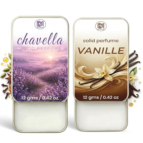 Image of Dr.Mashur Solid Perfume |Vanille&Chavella Alcohol Free Wax Perfume Balm, Long Lasting | Pocket Tin 12g, Pack Of 2| Non Greasy Smooth Glide, Travel Friendly Men And Women