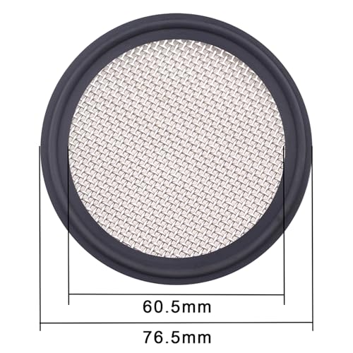 Image of DERNORD 2.5 inch FKM Sanitary Gasket w /Stainless Screen - Tri Clamp Clover (20 Mesh)