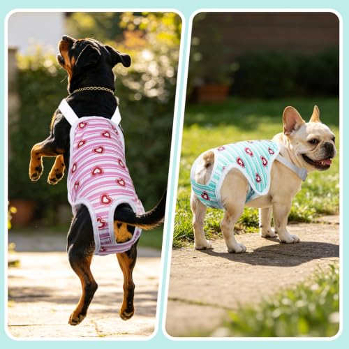 Image of Jollywoods 3 Pack Washable Female Dog Diapers with Adjustable Suspender | French Bulldog Period Panties, Escape Proof Dog Underwear Female, Super Absorbent Leakproof for Dog in Heat Cycle XS /S