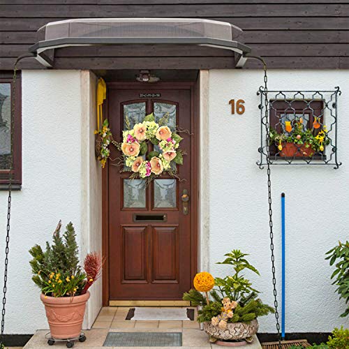 Cloris Art Summer Wreath For Front Door, 22 Inch Artificial Spring Wreath For Home Festival Wedding Party Farmhouse Outdoor Decor(Magnolia Hydrangea) #TOP6