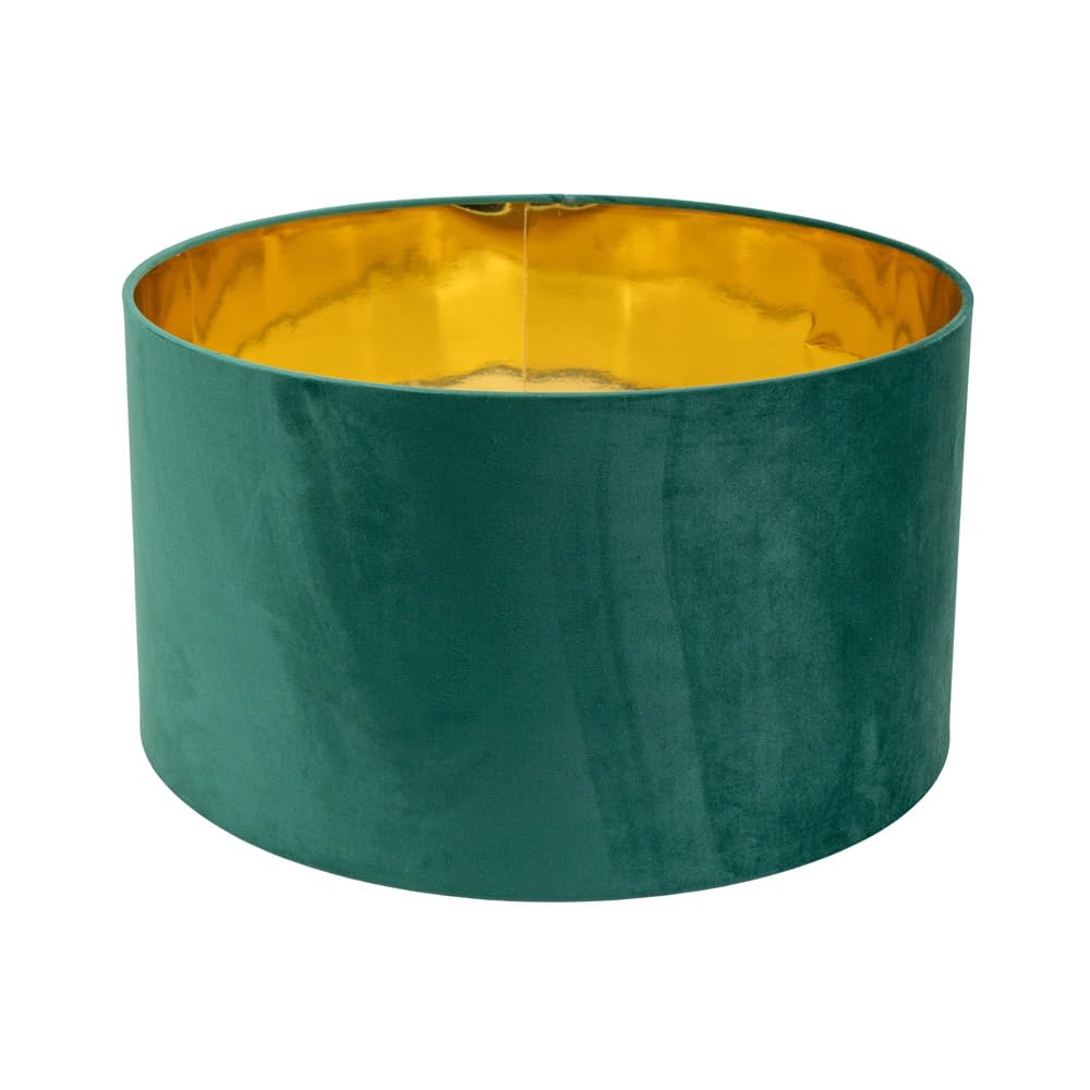ValueLights Reni Large Pendant Shade - Green Velvet with Gold Inner