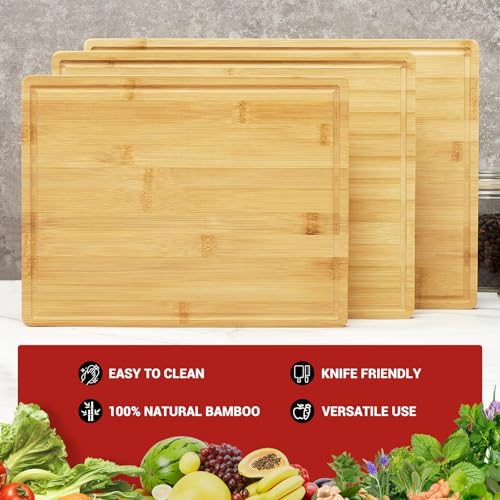 Set de 3 tablas de cortar de bambú con soporte miniatura 5