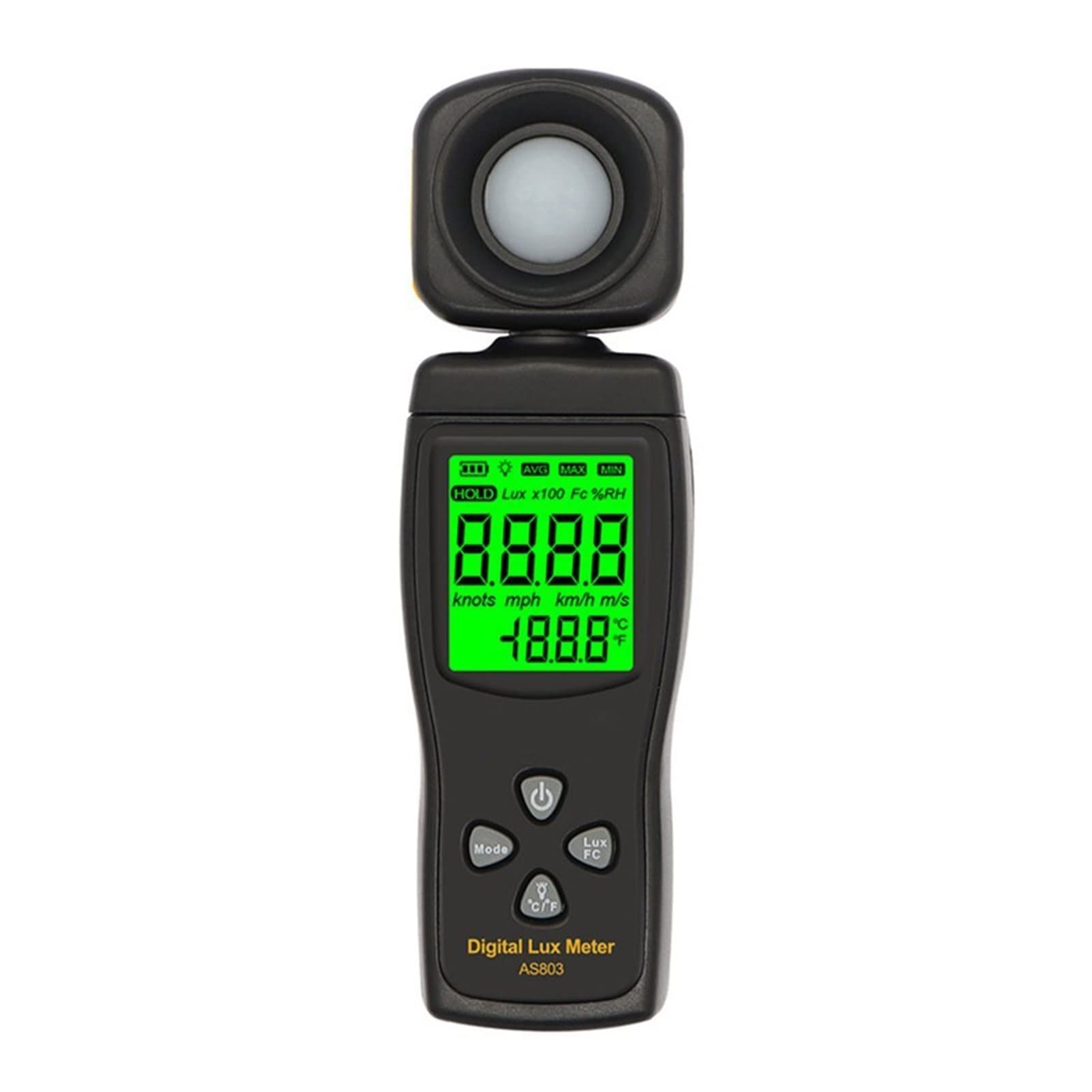 LNHHG Light Meter 0~200000lux Range Pocket Design Lux/Fc Tester Environmental Test Gray Handheld Solar Power