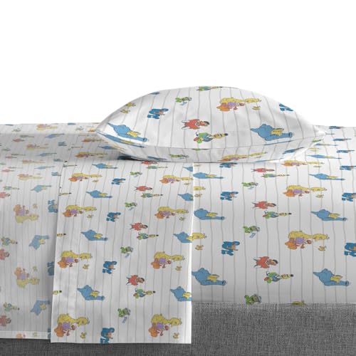 Saturday Park Sesame Street Twin Sheet Set - Elmo and Cookie 3 Piece 100% Organic Cotton Sheets with Pillow Cover - GOTS & Oeko-TEX Certified