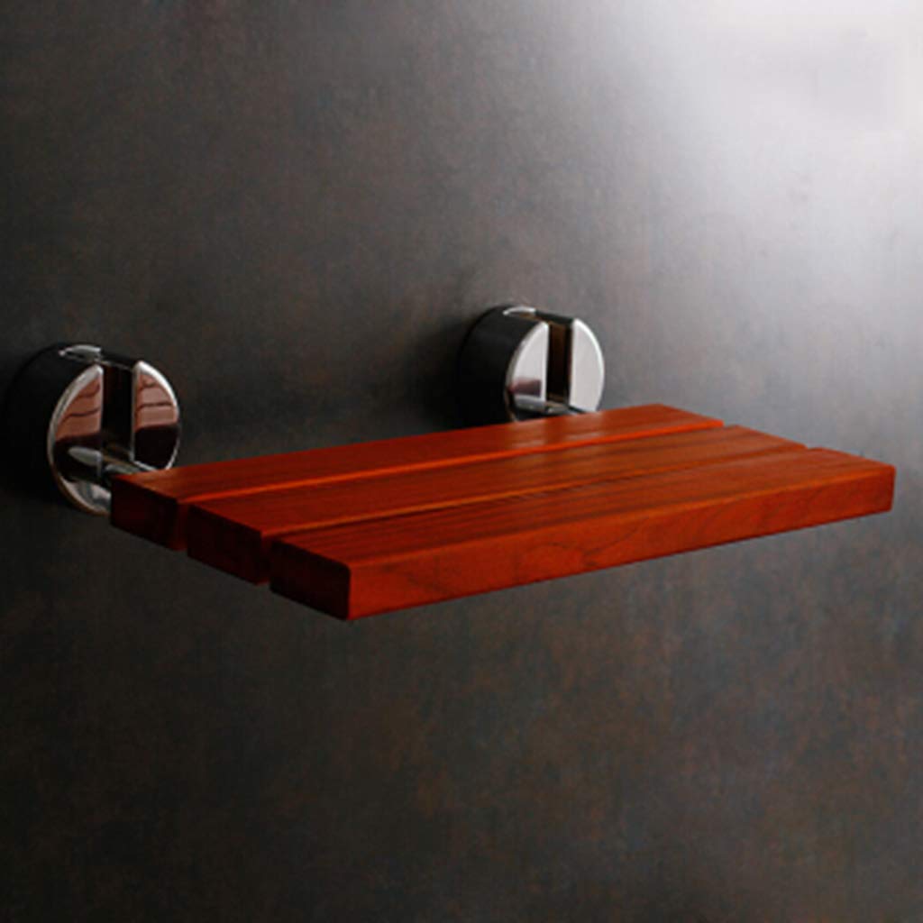 Asiento de Ducha Plegable Madera de Teca Banco de baño Taburete Montado en la Pared Asiento de bañera Base de Acero Inoxidable, Independencia y Estabilidad, para Ancianos discapacitados