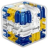 Large 3D Marble Labyrinth Cube Puzzle, 3D Rolling Ball Maze Cube with Color-Match Ball, Education Sensory Toys, Engaging Brain Teaser Toy, Awareness Brain Training Toy for Teens (Blue/Yellow)