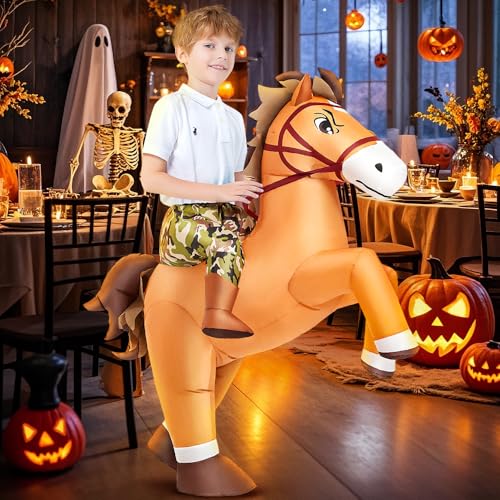 Disfraz Inflable de Caballo para Niños 7-10 años miniatura 4
