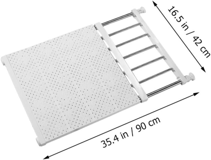 Cabilock 1pc Wardrobe Layered Divider Shelf Organizer Punch Storage Rack for Home Clothes White for Closet and Narrow Spaces Easy Installation