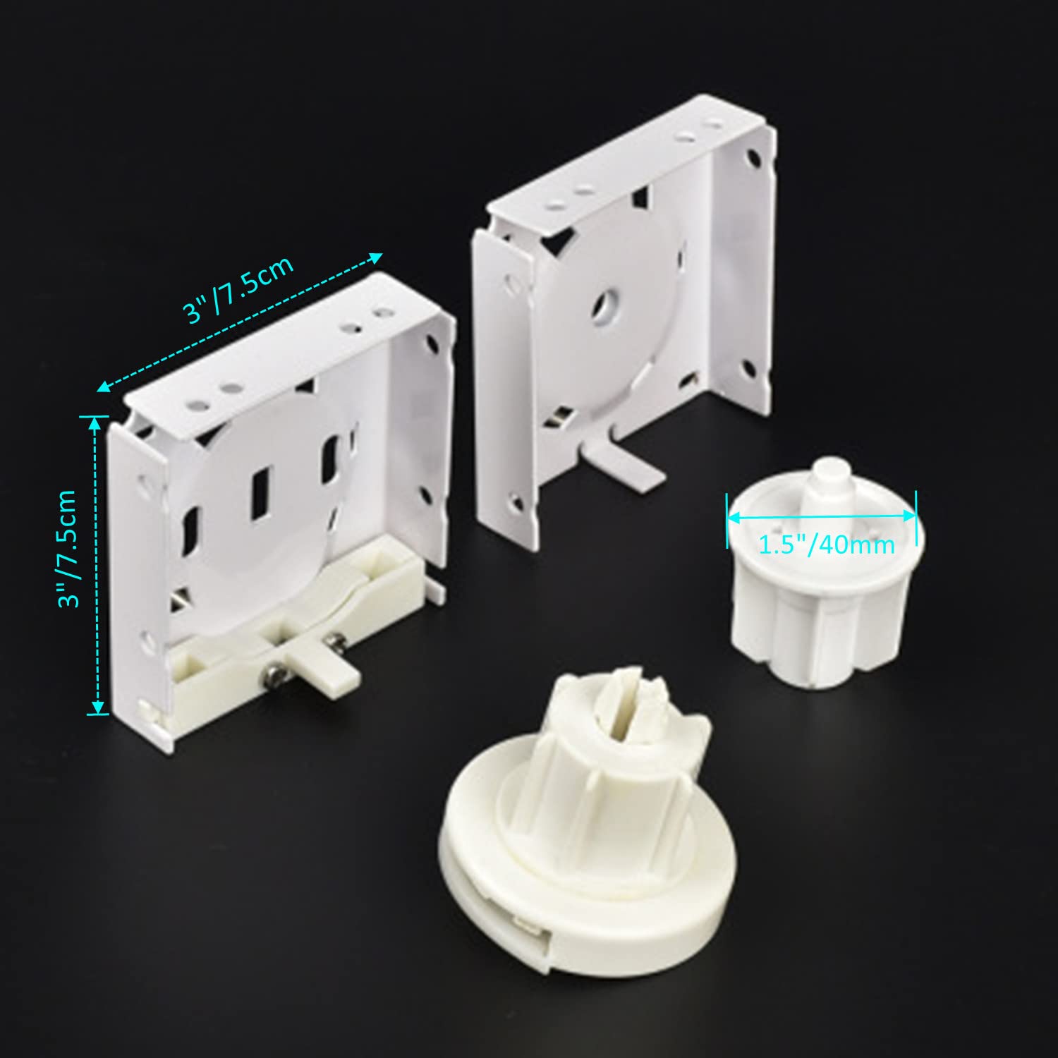 Low Profile Box Mounting Bracket Set For 2" Slat Blinds - White, Sold In Pairs - View #5