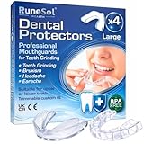 Runesol 4pcs Bite Bruxismo Automodellante, Grandi Byte per Notturno, Dispositivo Medico CE e BPA frei Bite Dentale, Bait per Denti Notturno, Mouth Guard for Bruxismo, Teeth Grinding Paradenti