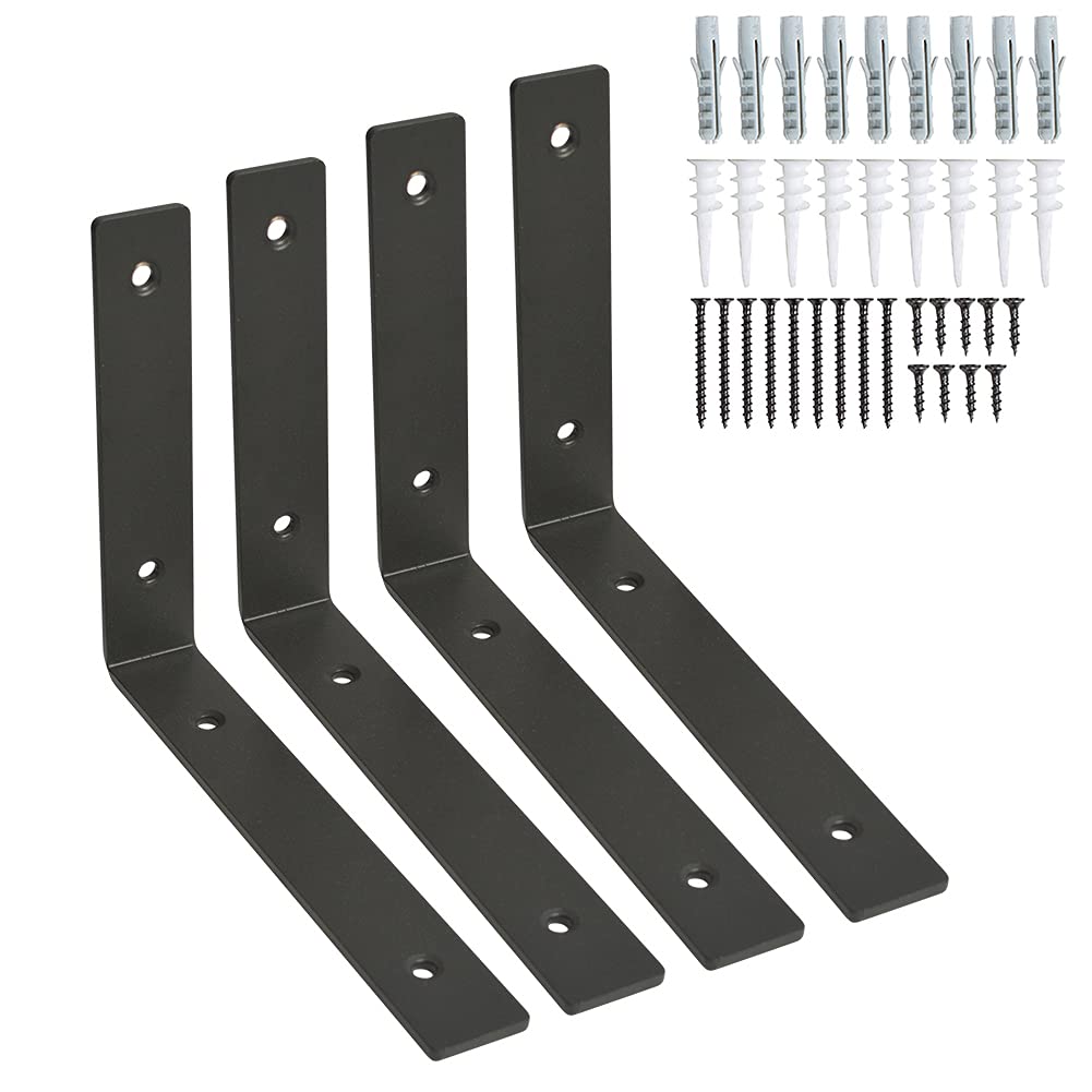 Buy 6 Inch Shelf Brackets, Wall Shelf Bracket L Shape 4 Pcs,Industrial