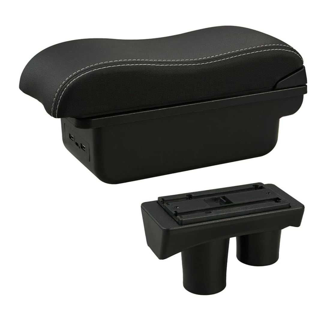 Toiumops Armrest for Peugeot 301 2003-2007, Car Armrest Box Center Console Store Box(C3 White Line USB)