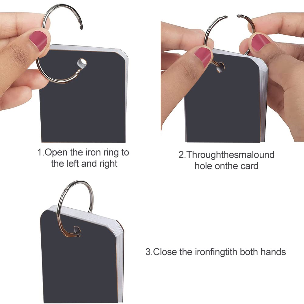 Karteikarten mit Ringen,Karteikarten,Lernkarten,Lernkarten Blanko,Mini Karteikarten,Lernkarten Mini,Lernkarten Pocket,Blanko Flash Card für Vokabel Lernen Unterwegs,100 Blatt