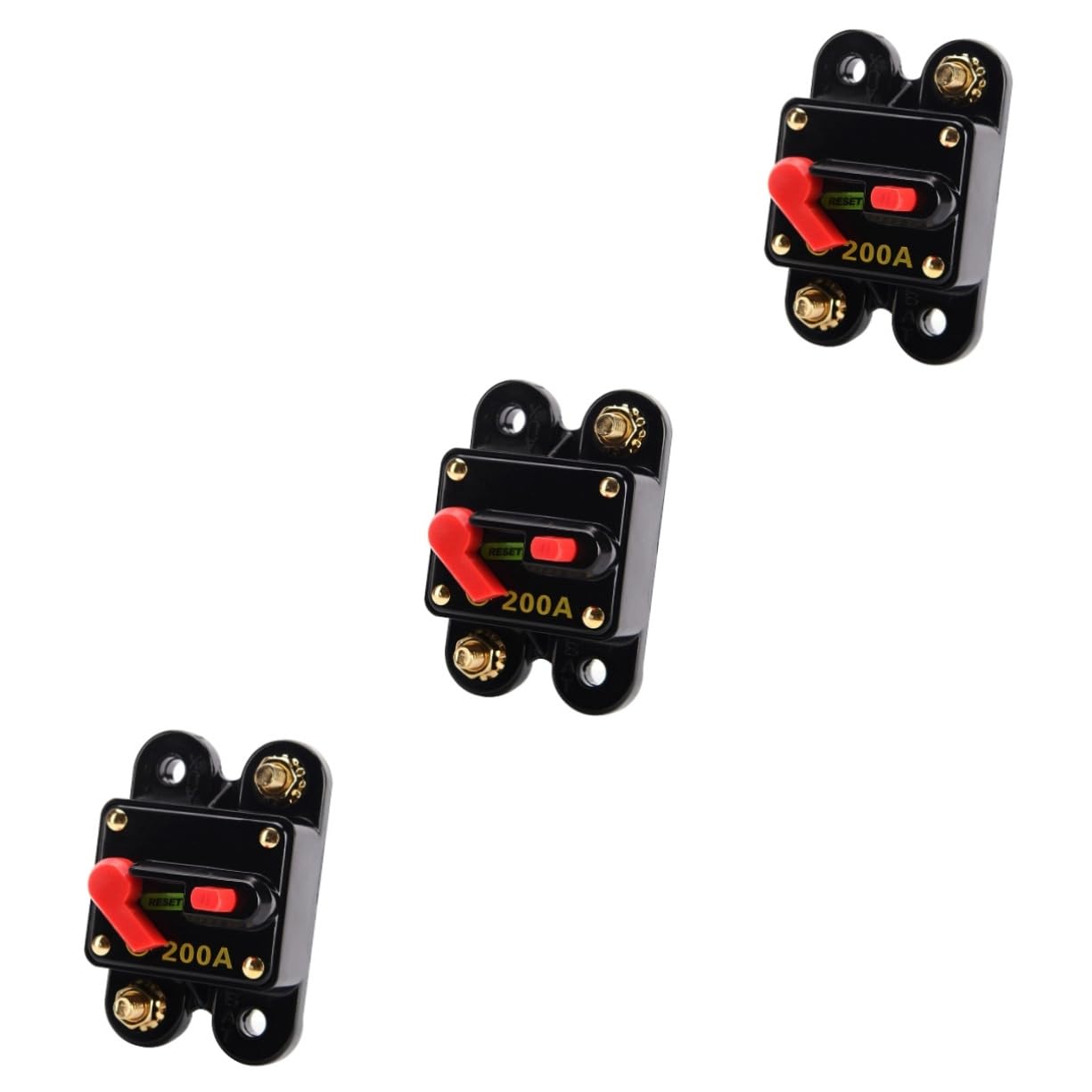 ULTECHNOVO 3pezzi Interruttore Manuale Di Ripristino Da Per Circuito Elettrico Protezione Per Auto Suv Barca e Camper Con Pulsante Di Kill e Montaggio Facile