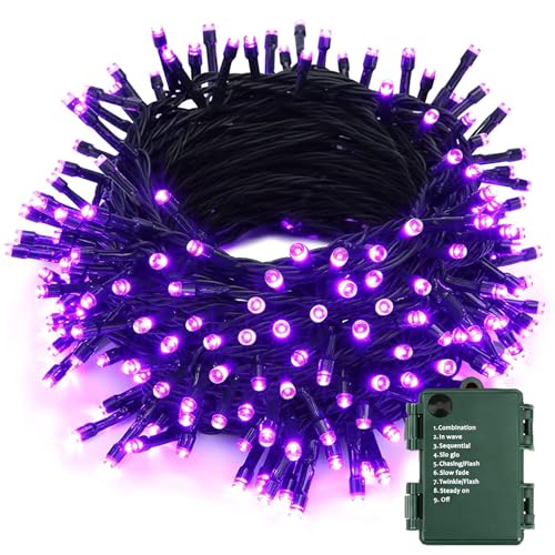 BrizLabs Halloween Lichterkette Lila, 20M 200 LED Weihnachten Deko...