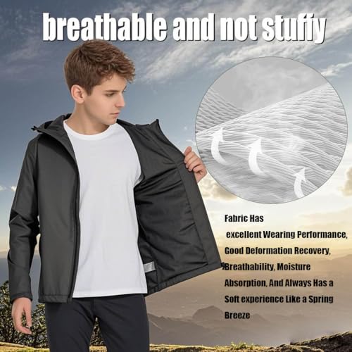 Youth Boys' Rain Jackets Full zipper Outerwear Jackets Hooded Coats2