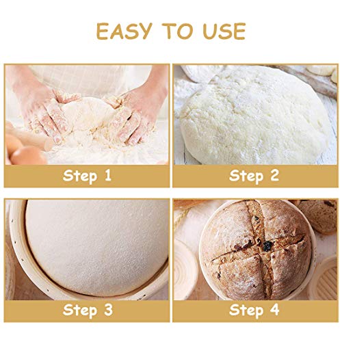 Cesta de Prova de Pão Redonda Souarts para Padeiros Profissionais Inclui Forro de Linho de Massa e T