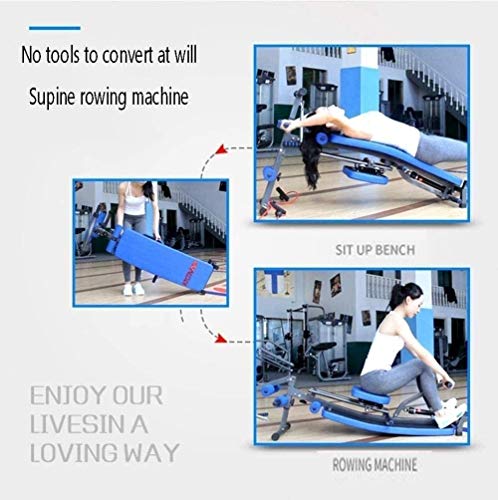 Image of Rowing Machine Multifunctional Sit-up Rowing Machine 2 in 1 Abdominal Fitness Equipment 12 Resistance Adjustment Double Track Maximum Load 200kg