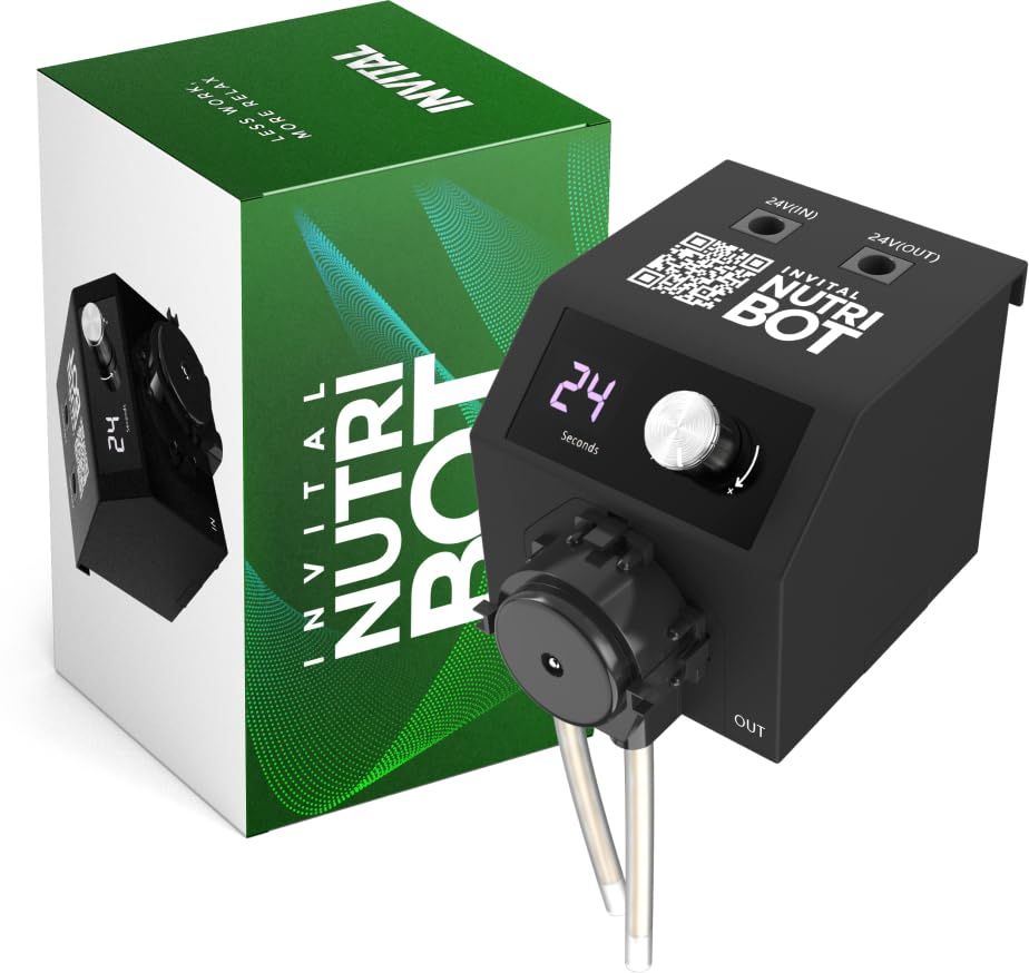 INVITAL NutriBOT – automatischer Aquarium Dünger Dosierer | Flüssigdünger-Pumpe für Aquarienpflanzen & Aquascaping | einfache Steuerung mit Zeitschaltuhr, präzise & zuverlässig