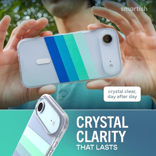 Image of Smartish iPhone Air MagSafe Clear Case - Gripmunk Magnetic Slim Case [Lightweight + Protective] Anti-Yellowing Thin Grip Clear Cover for Apple iPhone Air - Deep End