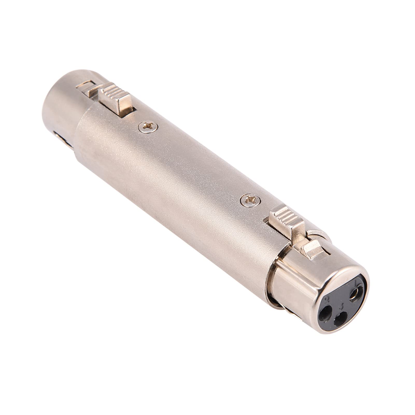 XLR Female to Female Adapter 3-Pin Connector, Zinc Alloy NoiseResistant Microphone Mic Adapter for Audio Cables, Mixing Consoles, Stage Equipment