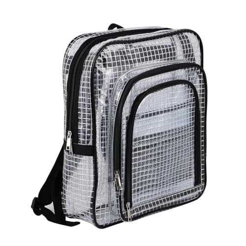 GooTouch Large Clear Backpack 15.7 Inches ESD Anti-Static Heavy Duty Transparent Cleanroom Tool Bag (Black 21L)