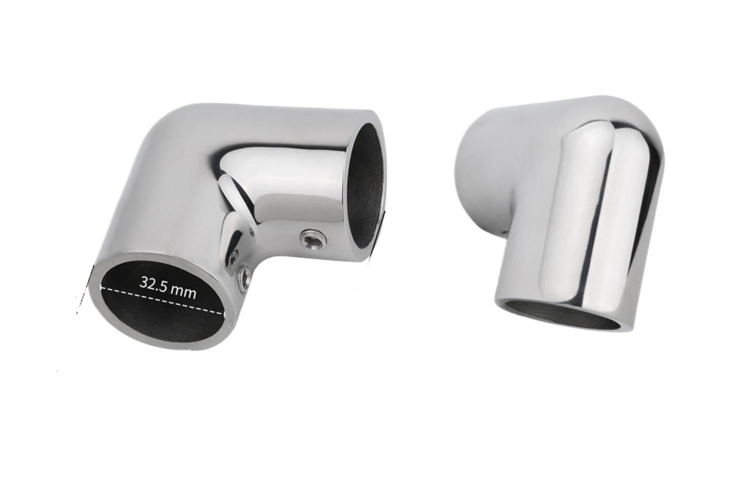 Stainless Steel 90° Elbow Tube Connector for 22mm 25mm 30mm 32mm Pipes Compatible with Marine Handrail Systems(32mm)