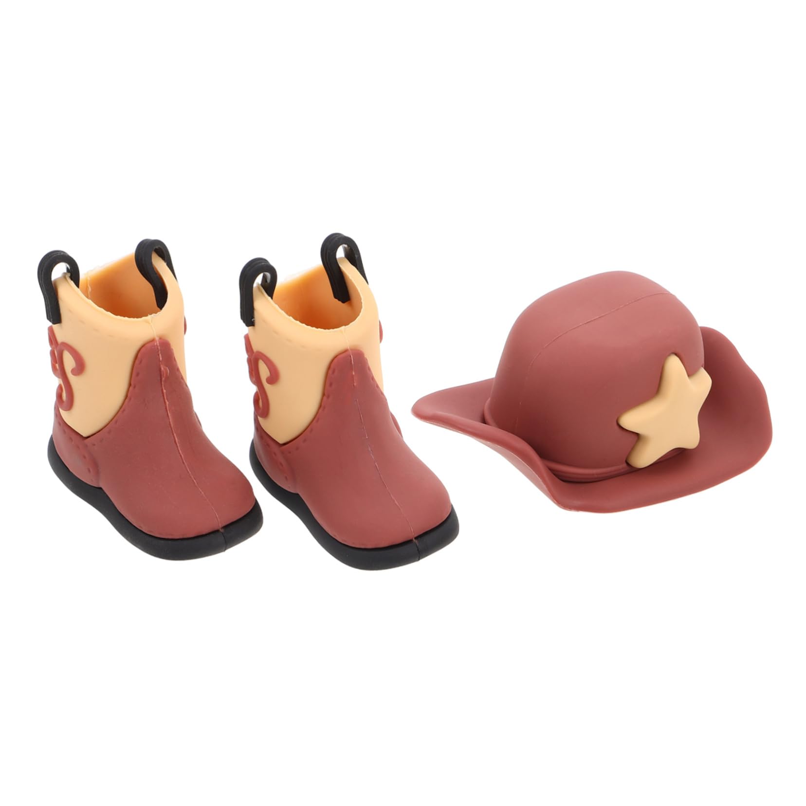 Toyvian Decorative Ornaments Set Western Cowboy Hats and Boots for Dollhouse Accessories and Cowboy Theme Party Decorations for Birthday Cake Toppers and Miniature Displays