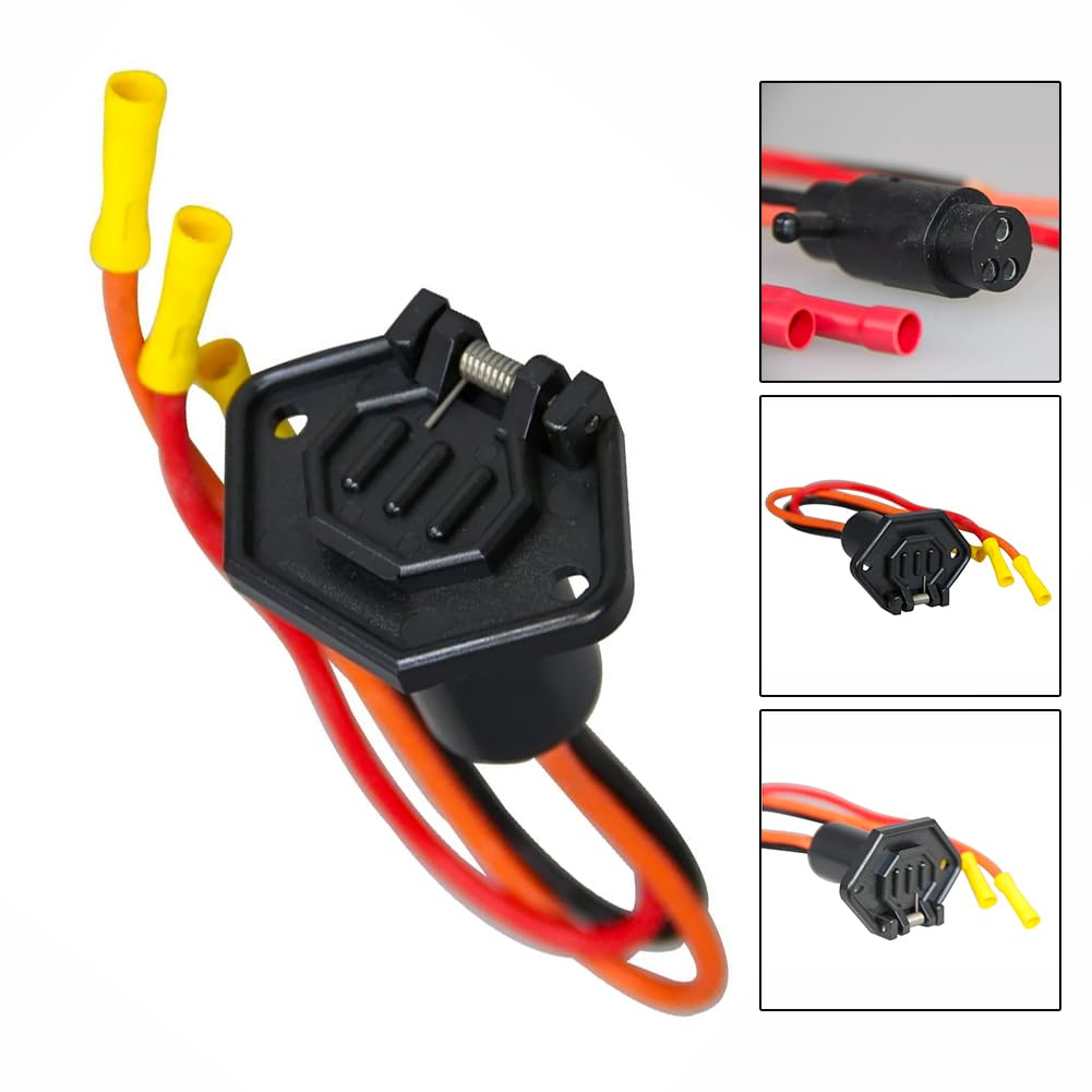 Ensemble de prises de moteur à la traîne robuste 12-24 V 10 AWG 3 fils - Prise mâle et femelle - Prise étanche pour bateau - Équipement électrique marin