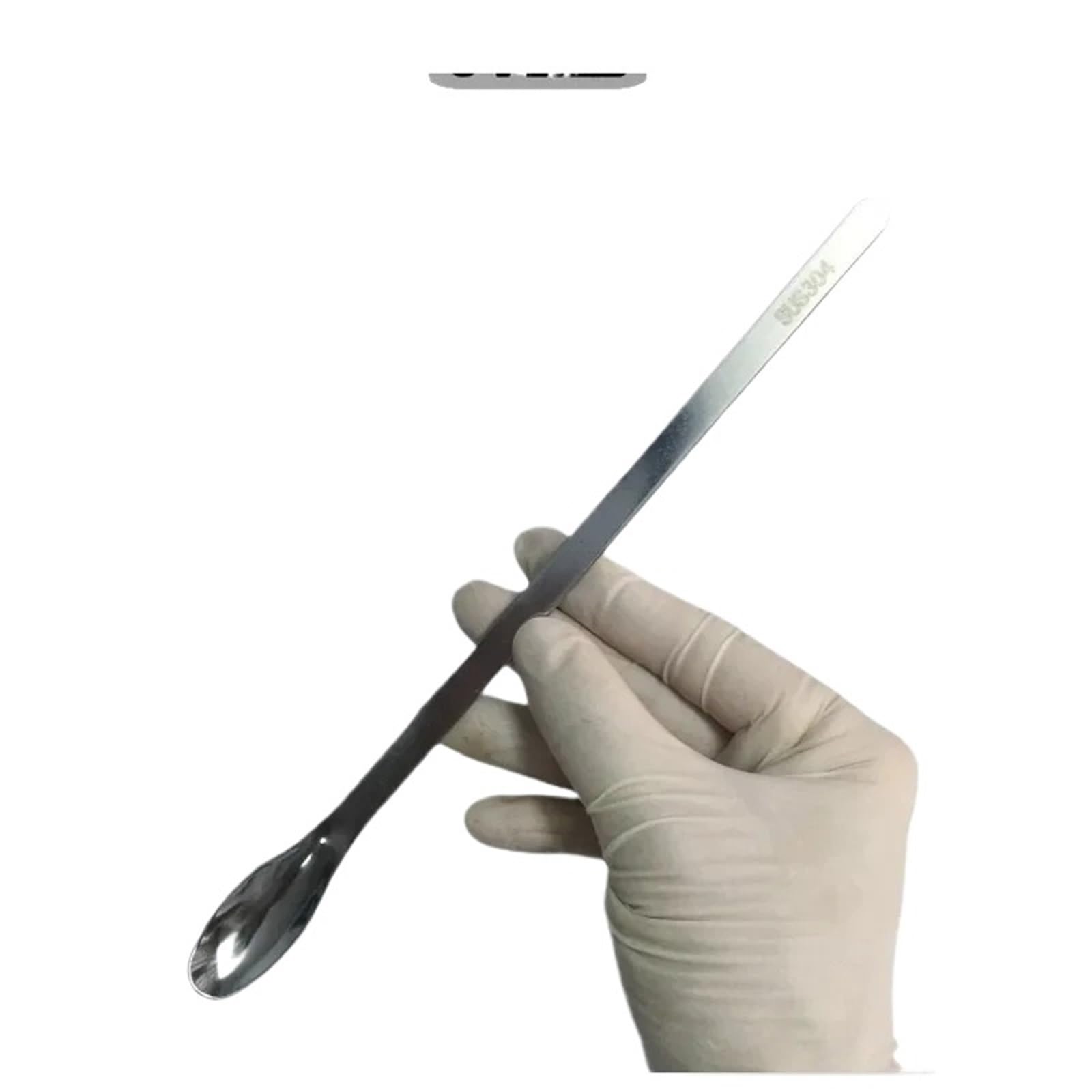 Cucchiaio in acciaio inossidabile con testa singola, spatola for reagenti, cucchiaio for pesare, 160-220 mm, strumenti da laboratorio, 10 pezzi(Length 200 mm)