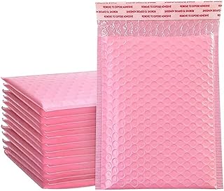 50 Sobres Acolchados con Burbujas, Sobres Acolchados con Forro de Polietileno, a Prueba Depes, Impermeables, Autosellados, Color Rosa, para Pequeñas Empresas./Pink/25 * 30Cm