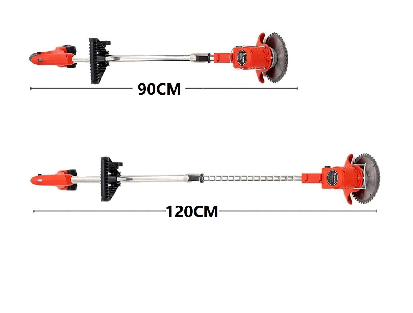Débroussailleuse Électrique sans Fil, Légère et Pliable, 2 Batteries 2000mAh 21V, 4 Types de Lames, pour Pelouse et Jardin (Rouge)