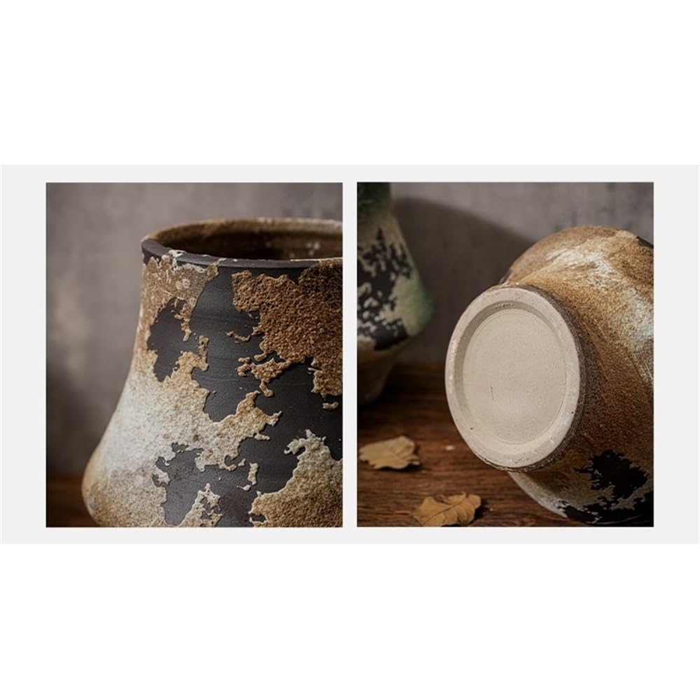 Dekoracja Doniczki ceramiczne Tosca chiński styl Jingdezhen, antyczne doniczki duży kaliber wewnętrzny(Bruin)