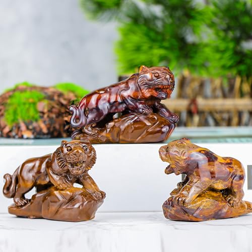 Estatua de Tigre en Cristal Natural Tallada a Mano 2.8" miniatura 6