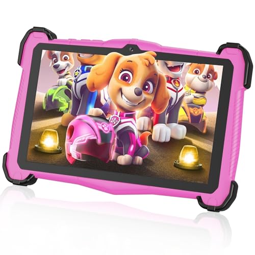 EagleSoar Kinder Tablet 7 Zoll Android 15, Tablet Kinder mit 10GB RAM+64GB ROM+TF 1TB, Kindersicherung, iWAWA, Octa-Core, 4000mAh, 2.4G/5G WiFi, BT 5.0 （Rosa）