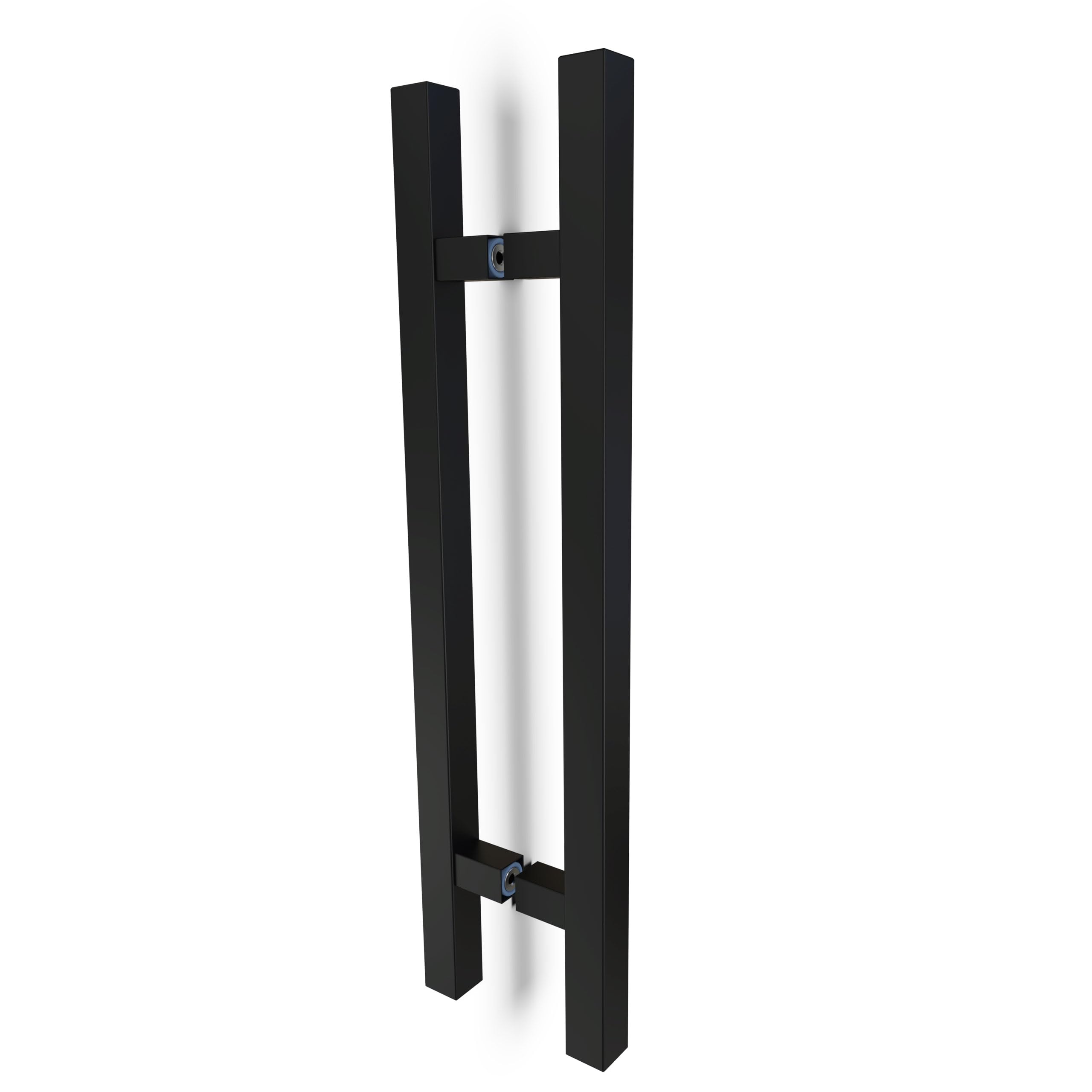 Oppali Powder Coated Black (Ral 9005) Black Stainless Steel Square Rectangle Entrance Door Pull Handle Art.520 | Square T-Bar | 80Cm Total Length