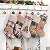   LUBOT-New-5-Pack-Christmas-Stocking-20-Red-Green-Plush-Plaid-Mix-and-Match-Classic-Rustic-Farmhouse-Country-Cotton-Fireplace-Hanging-Xmas-Stockings-Decorations-for-Family-Holiday-Season-Decor