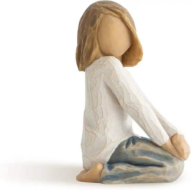 Willow Tree Joyful Child Figurine - Handgefertigte Holzoptik Skulptur