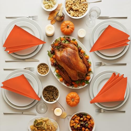 image for Utopia Home [24 Pack, Orange] Cloth Napkins 20x20 Inches, 100% Polyest