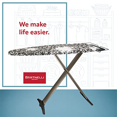 Bartnelli Pro Luxury Ironing Board - Extra Wide 51X19” Steam Iron Rest, Adjustable Height, T-Leg Foldable, European Made #TOP6
