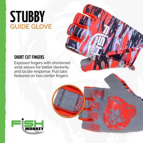 Fish Monkey Fm18 Stubby Guide Glove- Voodoo Swamp Red, Large #TOP2