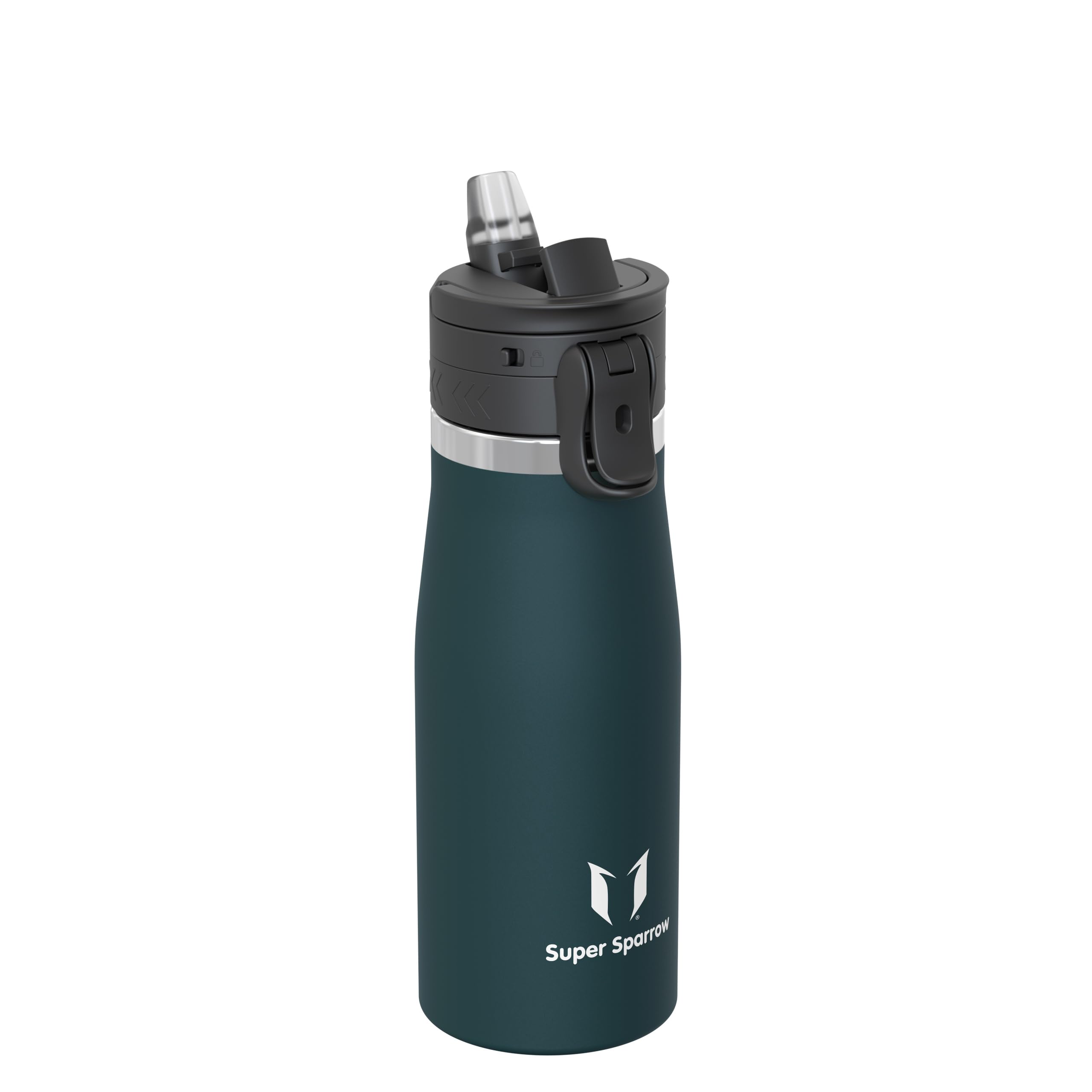 Sparrow Insulated Water Bottle 1L - TouchFlow Metal Water Bottles with Straw - BPA-Free - Stainless Steel Flask, Leakproof, Ergonomic One-Tap for Outdoor, Hiking & Travel