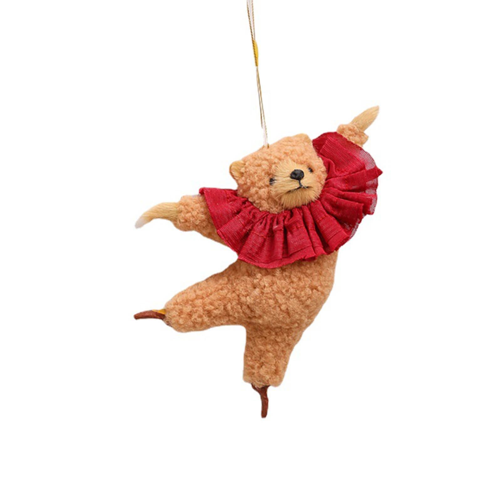 YROHGKPN Creative Ballet Bear Car Pendants Adorable Room Pendant Car Decoration Bag Charm Plush Suitable for Bag Cartoon Dancing Bear Doll
