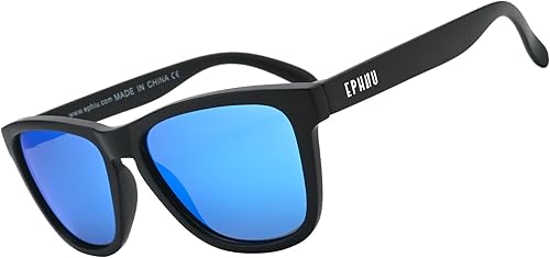 EPHIU Gafas de sol deportivas polarizadas para correr para mujeres y hombres con puntas de goma, marco cuadrado de policarbonato sin BPA, 100%