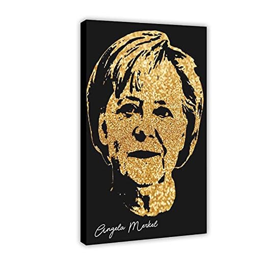 Angela Merkel affisch porträtt konst kanvas väggkonst dekor tryck bildmålningar för vardagsrum sovrum dekoration ram: 40 x 60 cm (16 x 24 tum)